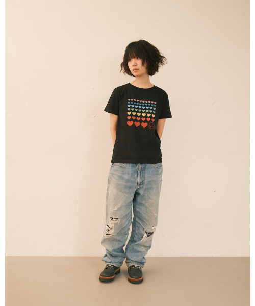 THE SCOT WRECK（ザ スコットレック）の「Rainbow heart（Tシャツ/カットソー・レディース・ブラック・LG/MD）」の8枚目の写真