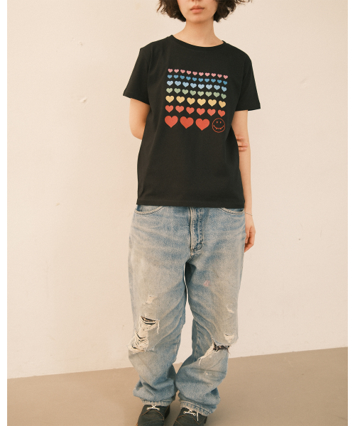 THE SCOT WRECK（ザ スコットレック）の「Rainbow heart（Tシャツ/カットソー・レディース・ブラック・LG/MD）」の9枚目の写真
