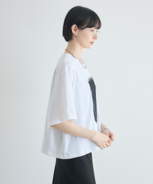 Paradise Picnic(パラダイスピクニック)の「TRANOI. レースワイドTシャツ(Tシャツ/カットソー・レディース・ブラック/ホワイト・FREE)」の9枚目の写真