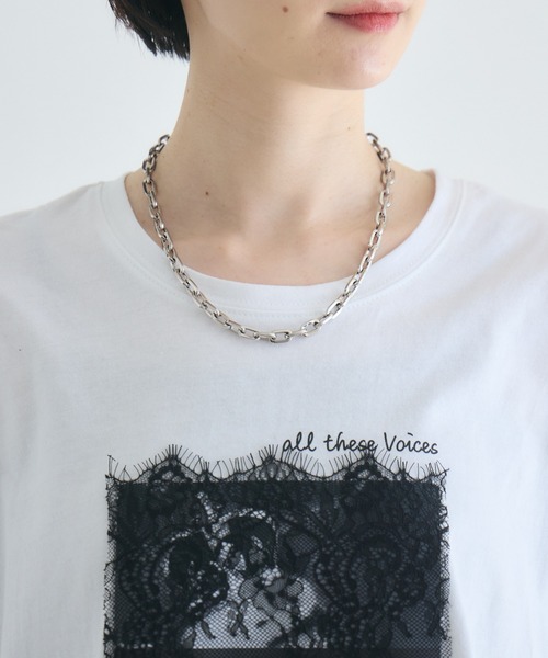 Paradise Picnic(パラダイスピクニック)の「TRANOI. レースワイドTシャツ(Tシャツ/カットソー・レディース・ブラック/ホワイト・FREE)」の13枚目の写真