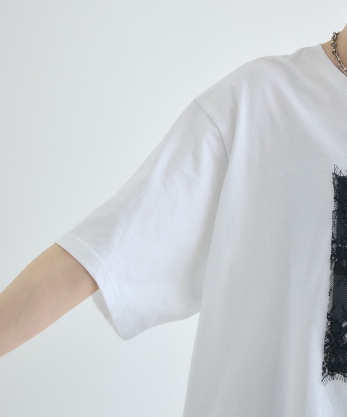 Paradise Picnic(パラダイスピクニック)の「TRANOI. レースワイドTシャツ(Tシャツ/カットソー・レディース・ブラック/ホワイト・FREE)」の22枚目の写真