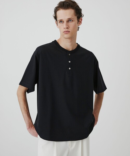 UNITED TOKYO(ユナイテッドトウキョウ)の「【残りわずか】ALBINI CASHMERE×SEA ISLAND COTTON HENRY TEE |最高級コットン/カシミヤ/春服/夏服(Tシャツ/カットソー・メンズ・グレー/ブラック・1/2)」の19枚目の写真