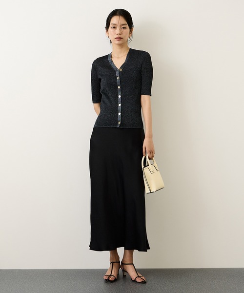 ROPE'(ロペ)の「シアーラメワイドリブ5分袖カーディガン/イージーケア(カーディガン/ボレロ・レディース・ネイビー/ベージュ/ピンク/ライトグレー・FREE)」の16枚目の写真