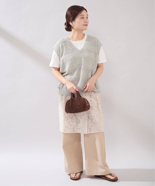 JOURNAL STANDARD（ジャーナルスタンダード）の「《WEB限定追加2》【osedit】エンブロイダリーオーガンジーラップスカート（スカート・レディース・アイボリー・FREE）」の4枚目の写真