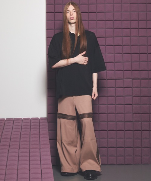 MAISON SPECIAL(メゾンスペシャル)の「《UNISEX》OUTLAST Prime-Over Short Sleeve Knit Polo Shirt/アウトラストプライムオーバーショートスリーブニットポロシャツ【MAISON SPECIAL/メゾンスペシャル】(ポロシャツ・メンズ・ピンク/ブラック/グレイッシュベージュ・0/1/2)」の8枚目の写真