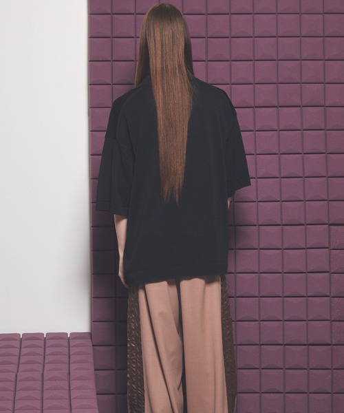 MAISON SPECIAL(メゾンスペシャル)の「《UNISEX》OUTLAST Prime-Over Short Sleeve Knit Polo Shirt/アウトラストプライムオーバーショートスリーブニットポロシャツ【MAISON SPECIAL/メゾンスペシャル】(ポロシャツ・メンズ・ピンク/ブラック/グレイッシュベージュ・0/1/2)」の18枚目の写真