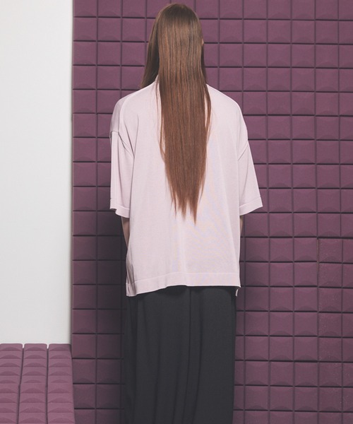 MAISON SPECIAL(メゾンスペシャル)の「《UNISEX》OUTLAST Prime-Over Short Sleeve Knit Polo Shirt/アウトラストプライムオーバーショートスリーブニットポロシャツ【MAISON SPECIAL/メゾンスペシャル】(ポロシャツ・メンズ・ピンク/ブラック/グレイッシュベージュ・0/1/2)」の11枚目の写真