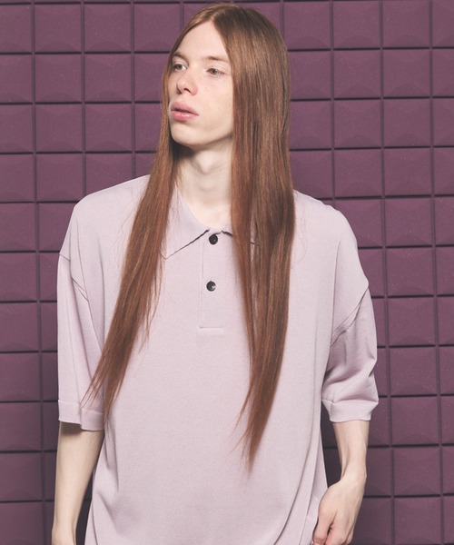 MAISON SPECIAL(メゾンスペシャル)の「《UNISEX》OUTLAST Prime-Over Short Sleeve Knit Polo Shirt/アウトラストプライムオーバーショートスリーブニットポロシャツ【MAISON SPECIAL/メゾンスペシャル】(ポロシャツ・メンズ・ピンク/ブラック/グレイッシュベージュ・0/1/2)」の12枚目の写真