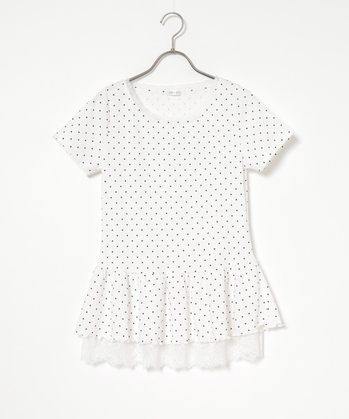 Honeys(ハニーズ)の「裾フリルトップス(Tシャツ/カットソー・レディース・ピンク/ホワイト系その他2/ブラック/ヘザーチャコール・L/M/S)」の15枚目の写真