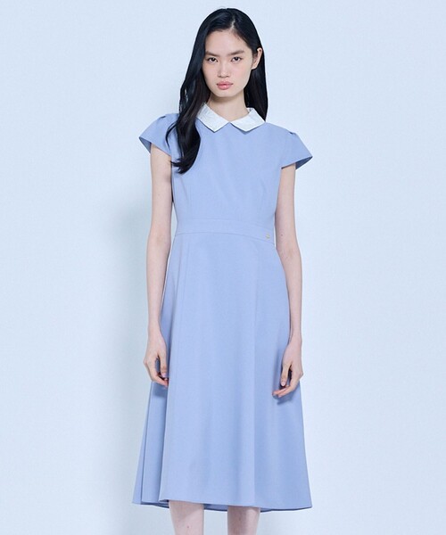 TOCCA（トッカ）の「CALLA LILY SILHOUETTE ドレス（ワンピース・レディース・ネイビー系/サックスブルー系・00/0/2/4/6）」の3枚目の写真