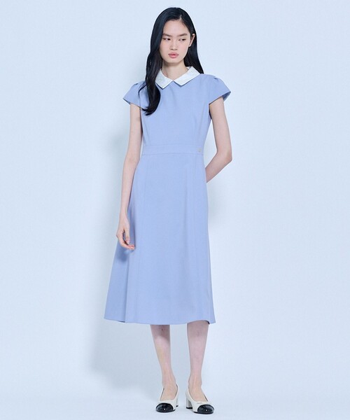 TOCCA（トッカ）の「CALLA LILY SILHOUETTE ドレス（ワンピース・レディース・ネイビー系/サックスブルー系・00/0/2/4/6）」の4枚目の写真