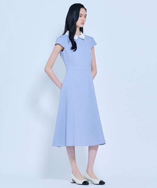 TOCCA（トッカ）の「CALLA LILY SILHOUETTE ドレス（ワンピース・レディース・ネイビー系/サックスブルー系・00/0/2/4/6）」の5枚目の写真