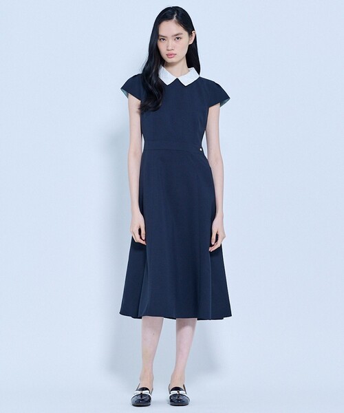 TOCCA（トッカ）の「CALLA LILY SILHOUETTE ドレス（ワンピース・レディース・ネイビー系/サックスブルー系・00/0/2/4/6）」の7枚目の写真