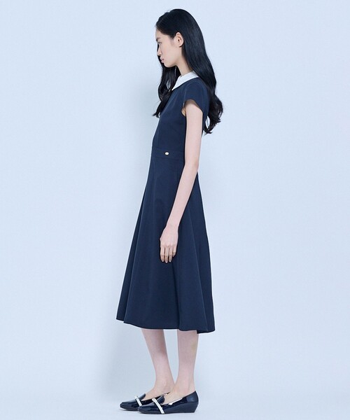 TOCCA（トッカ）の「CALLA LILY SILHOUETTE ドレス（ワンピース・レディース・ネイビー系/サックスブルー系・00/0/2/4/6）」の9枚目の写真