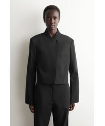 クロップド ストラクチャード リネンブレザー