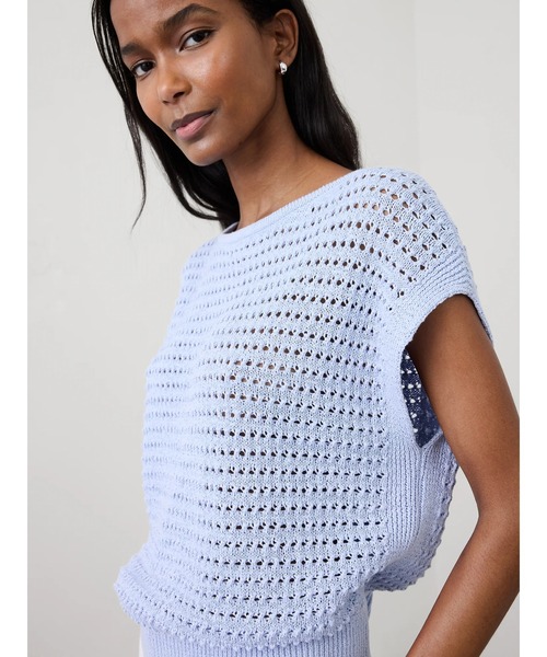 BANANA REPUBLIC FACTORY STORE（バナナリパブリック ファクトリーストア）の「BANANA REPUBLIC FACTORY STORE　　オープンステッチ ドルマンスリーブ セーター（ニット/セーター・レディース・ベージュ/ホワイト/ライトブルー・L/M/S/XS）」の3枚目の写真