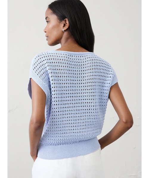 BANANA REPUBLIC FACTORY STORE（バナナリパブリック ファクトリーストア）の「BANANA REPUBLIC FACTORY STORE　　オープンステッチ ドルマンスリーブ セーター（ニット/セーター・レディース・ベージュ/ホワイト/ライトブルー・L/M/S/XS）」の10枚目の写真