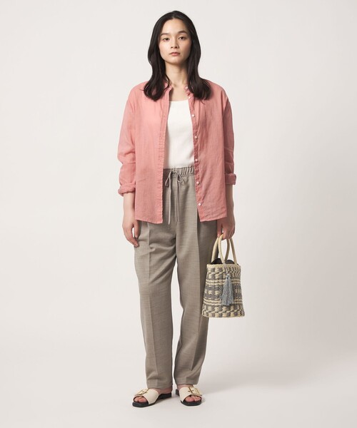 A DAY IN THE LIFE UNITED ARROWS(アデイインザライフユナイテッドアローズ)の「ラミーコットン シアー バンドカラーシャツ <A DAY IN THE LIFE>(シャツ/ブラウス・レディース・ライム/ピンク/ネイビー/ライラック・FREE)」の6枚目の写真