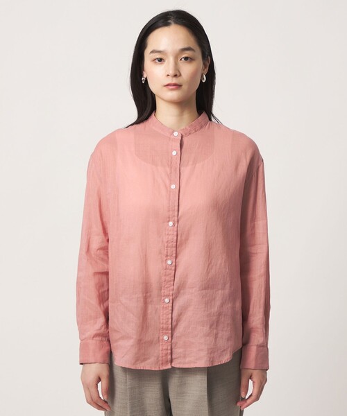 A DAY IN THE LIFE UNITED ARROWS(アデイインザライフユナイテッドアローズ)の「ラミーコットン シアー バンドカラーシャツ <A DAY IN THE LIFE>(シャツ/ブラウス・レディース・ライム/ピンク/ネイビー/ライラック・FREE)」の7枚目の写真