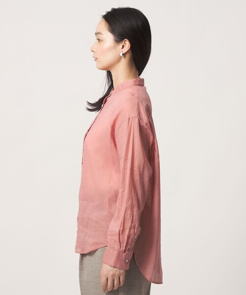 A DAY IN THE LIFE UNITED ARROWS(アデイインザライフユナイテッドアローズ)の「ラミーコットン シアー バンドカラーシャツ <A DAY IN THE LIFE>(シャツ/ブラウス・レディース・ライム/ピンク/ネイビー/ライラック・FREE)」の8枚目の写真