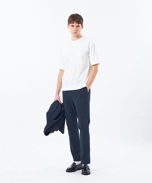 MACKINTOSH PHILOSOPHY(マッキントッシュ フィロソフィー)の「ブリテック 五分袖ポケT ドライフラットストレッチクロス(Tシャツ/カットソー・メンズ・ダークネイビー/ホワイト系その他/ブラック/ホワイト・38/40)」の5枚目の写真