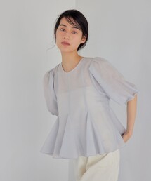 セール】＜EMMEL REFINES＞EM パネルキリカエ ソデギャザー ブラウス