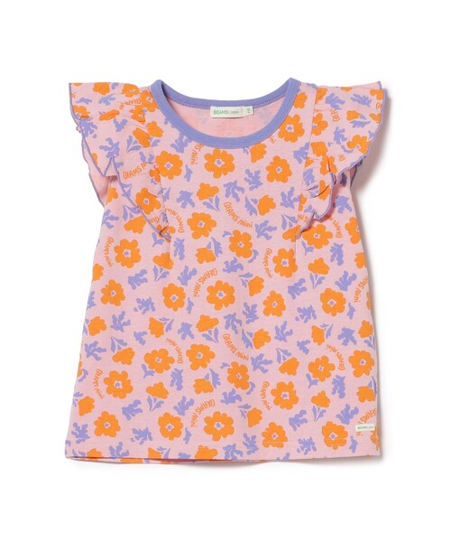 BEAMS mini(ビームスミニ)の「フラワー柄 フリル Tシャツ(90~140cm)外遊び プチプラ 保育園 通学 夏休み(Tシャツ/カットソー・キッズ・ピンク/パープル系その他4・100/90/140/130/120/110)」の3枚目の写真