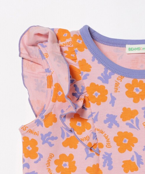 BEAMS mini(ビームスミニ)の「フラワー柄 フリル Tシャツ(90~140cm)外遊び プチプラ 保育園 通学 夏休み(Tシャツ/カットソー・キッズ・ピンク/パープル系その他4・100/90/140/130/120/110)」の4枚目の写真