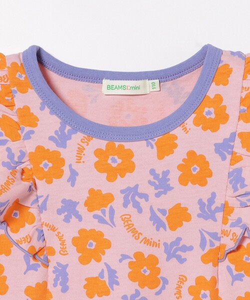 BEAMS mini(ビームスミニ)の「フラワー柄 フリル Tシャツ(90~140cm)外遊び プチプラ 保育園 通学 夏休み(Tシャツ/カットソー・キッズ・ピンク/パープル系その他4・100/90/140/130/120/110)」の5枚目の写真