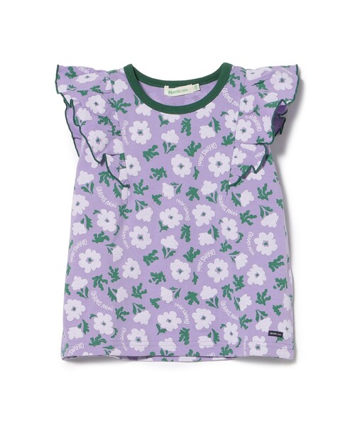 BEAMS mini(ビームスミニ)の「フラワー柄 フリル Tシャツ(90~140cm)外遊び プチプラ 保育園 通学 夏休み(Tシャツ/カットソー・キッズ・ピンク/パープル系その他4・100/90/140/130/120/110)」の10枚目の写真