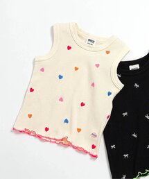 刺繍リブタンクトップ