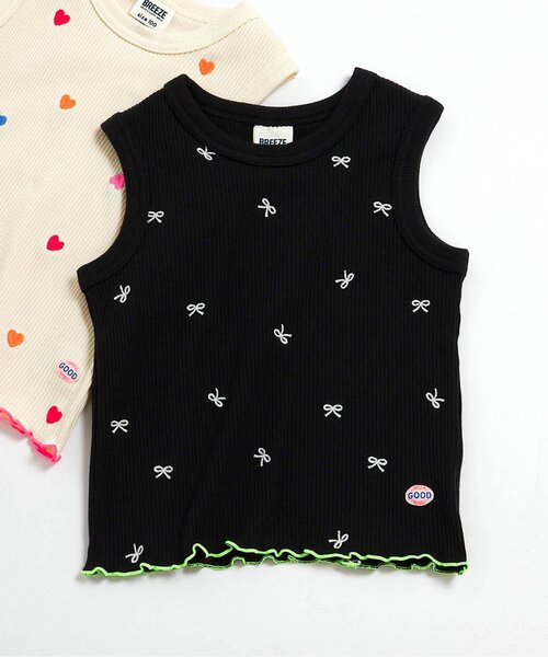 BREEZE(ブリーズ)の「刺繍リブタンクトップ(タンクトップ・キッズ・オフホワイト/ブラック・80/90/100/110/120/130/140)」の2枚目の写真