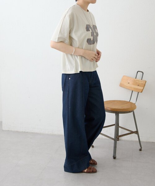 ear PAPILLONNER（イアパピヨネ）の「ナンバーTシャツ【SUM1 STYLE】（Tシャツ/カットソー・レディース・ライトベージュ・FREE）」の9枚目の写真
