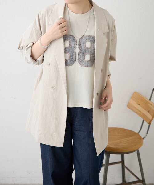 ear PAPILLONNER（イアパピヨネ）の「ナンバーTシャツ【SUM1 STYLE】（Tシャツ/カットソー・レディース・ライトベージュ・FREE）」の10枚目の写真