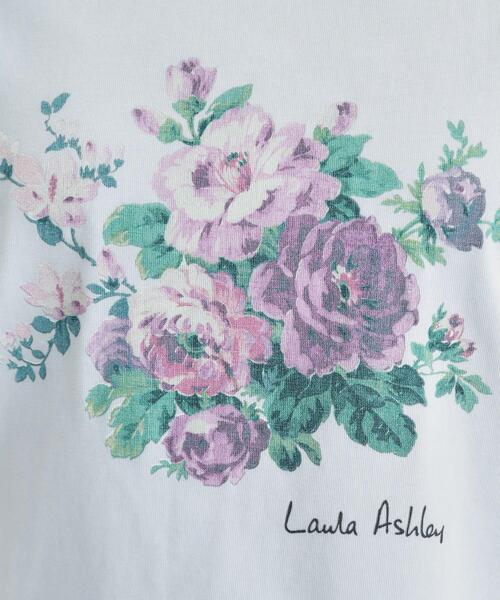 LAURA ASHLEY（ローラアシュレイ）の「【ギフトにおすすめ！5分袖／接触冷感／UVカット】エレンボロー ローズ柄Tシャツ（Tシャツ/カットソー・レディース・サックスブルー/ピンク系/ネイビー/グレー/オフホワイト・38/40）」の10枚目の写真