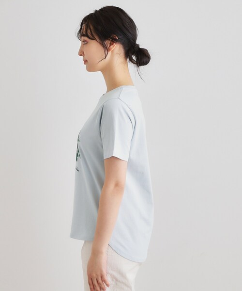 LAURA ASHLEY（ローラアシュレイ）の「【ギフトにおすすめ！5分袖／接触冷感／UVカット】エレンボロー ローズ柄Tシャツ（Tシャツ/カットソー・レディース・サックスブルー/ピンク系/ネイビー/グレー/オフホワイト・38/40）」の16枚目の写真