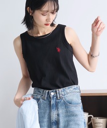 【U.S. POLO ASSN./ユーエスポロアッスン】ワンポイント刺繍 コンパクトリブタンクトップ