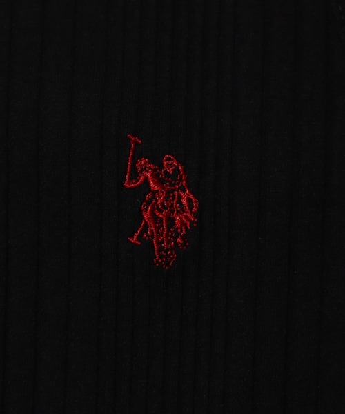 U.S. POLO ASSN.（ユーエスポロアッスン）の「【U.S. POLO ASSN./ユーエスポロアッスン】ワンポイント刺繍 コンパクトリブタンクトップ（タンクトップ・レディース・ネイビー/杢グレー/ブラック/オフホワイト・M/L/LL）」の15枚目の写真