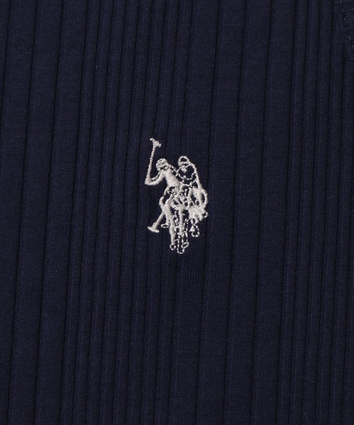 U.S. POLO ASSN.（ユーエスポロアッスン）の「【U.S. POLO ASSN./ユーエスポロアッスン】ワンポイント刺繍 コンパクトリブタンクトップ（タンクトップ・レディース・ネイビー/杢グレー/ブラック/オフホワイト・M/L/LL）」の20枚目の写真