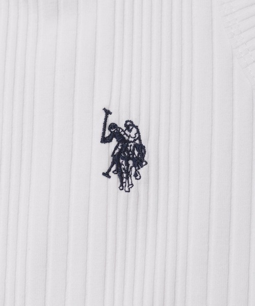 U.S. POLO ASSN.（ユーエスポロアッスン）の「【U.S. POLO ASSN./ユーエスポロアッスン】ワンポイント刺繍 コンパクトリブタンクトップ（タンクトップ・レディース・ネイビー/杢グレー/ブラック/オフホワイト・M/L/LL）」の13枚目の写真