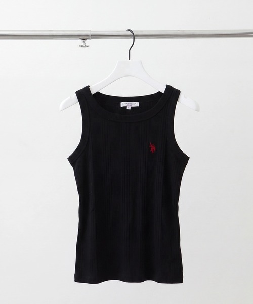 U.S. POLO ASSN.（ユーエスポロアッスン）の「【U.S. POLO ASSN./ユーエスポロアッスン】ワンポイント刺繍 コンパクトリブタンクトップ（タンクトップ・レディース・ネイビー/杢グレー/ブラック/オフホワイト・M/L/LL）」の14枚目の写真