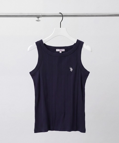 U.S. POLO ASSN.（ユーエスポロアッスン）の「【U.S. POLO ASSN./ユーエスポロアッスン】ワンポイント刺繍 コンパクトリブタンクトップ（タンクトップ・レディース・ネイビー/杢グレー/ブラック/オフホワイト・M/L/LL）」の19枚目の写真