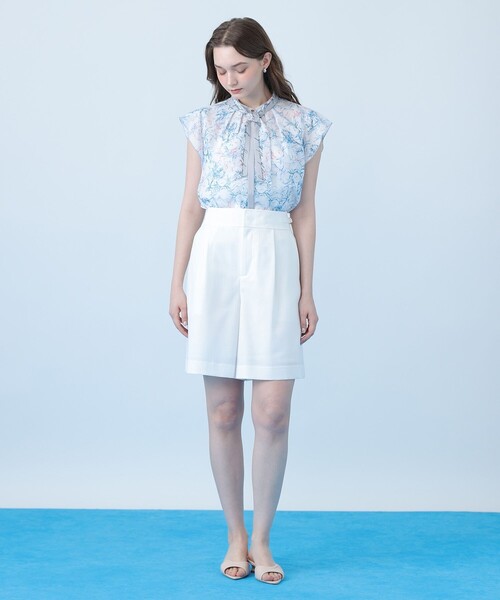 ANAYI(アナイ)の「Coral プリントローンスカーフタイ ブラウス〈セットアップ対応商品〉(シャツ/ブラウス・レディース・ピンク/ブルー・38/36)」の6枚目の写真