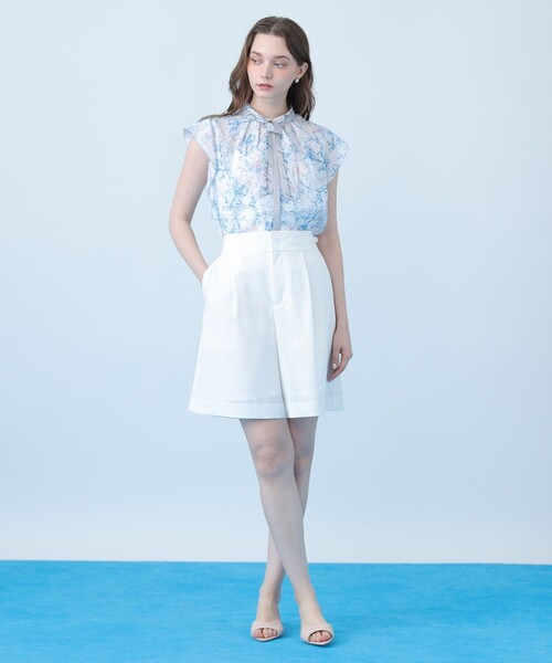 ANAYI(アナイ)の「Coral プリントローンスカーフタイ ブラウス〈セットアップ対応商品〉(シャツ/ブラウス・レディース・ピンク/ブルー・38/36)」の7枚目の写真