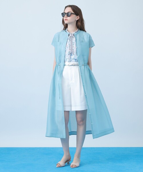 ANAYI(アナイ)の「Coral プリントローンスカーフタイ ブラウス〈セットアップ対応商品〉(シャツ/ブラウス・レディース・ピンク/ブルー・38/36)」の8枚目の写真