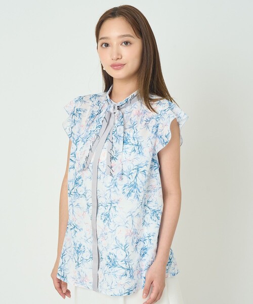 ANAYI(アナイ)の「Coral プリントローンスカーフタイ ブラウス〈セットアップ対応商品〉(シャツ/ブラウス・レディース・ピンク/ブルー・38/36)」の19枚目の写真