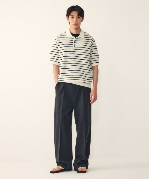 STUDIO TOMBOY（スタジオトムボーイ）の「[MEN] タックディテールワイドパンツ _ブラック_9156231082（スラックス・メンズ・ブラック・MEDIUM/LARGE/X-LARGE）」の3枚目の写真