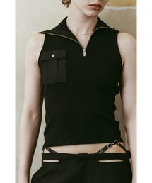 Knuth Marf | half-zip knit tank(タンクトップ)
