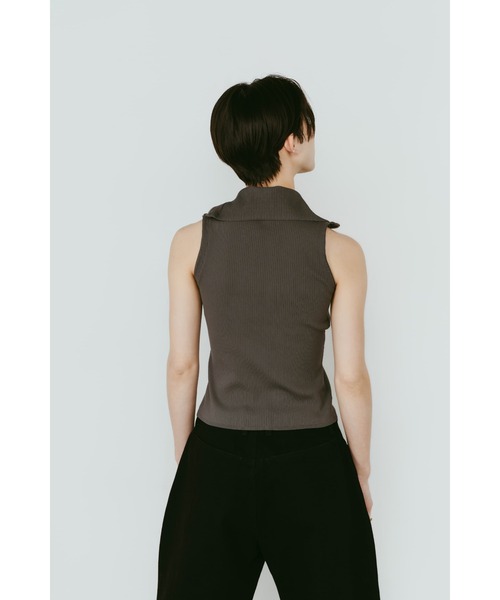 Knuth Marf(クヌースマーフ)の「half-zip knit tank(タンクトップ・レディース・グレー/ブラック・FREE)」の6枚目の写真