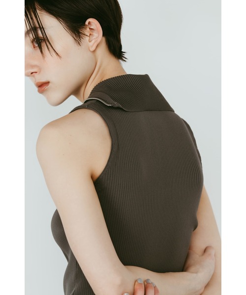 Knuth Marf(クヌースマーフ)の「half-zip knit tank(タンクトップ・レディース・グレー/ブラック・FREE)」の7枚目の写真